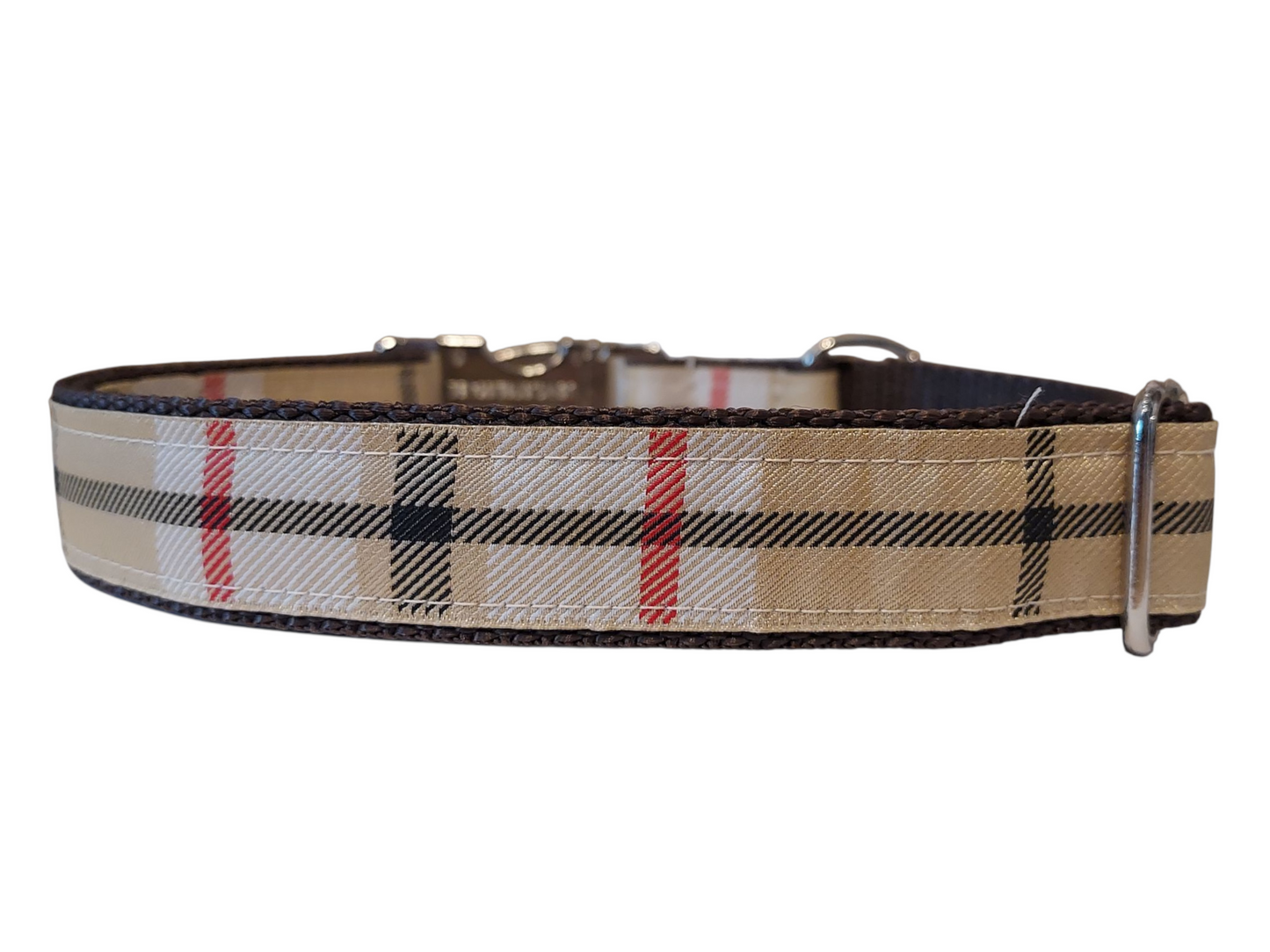 1” Ribbon Dog Collar – Windsor Plaid