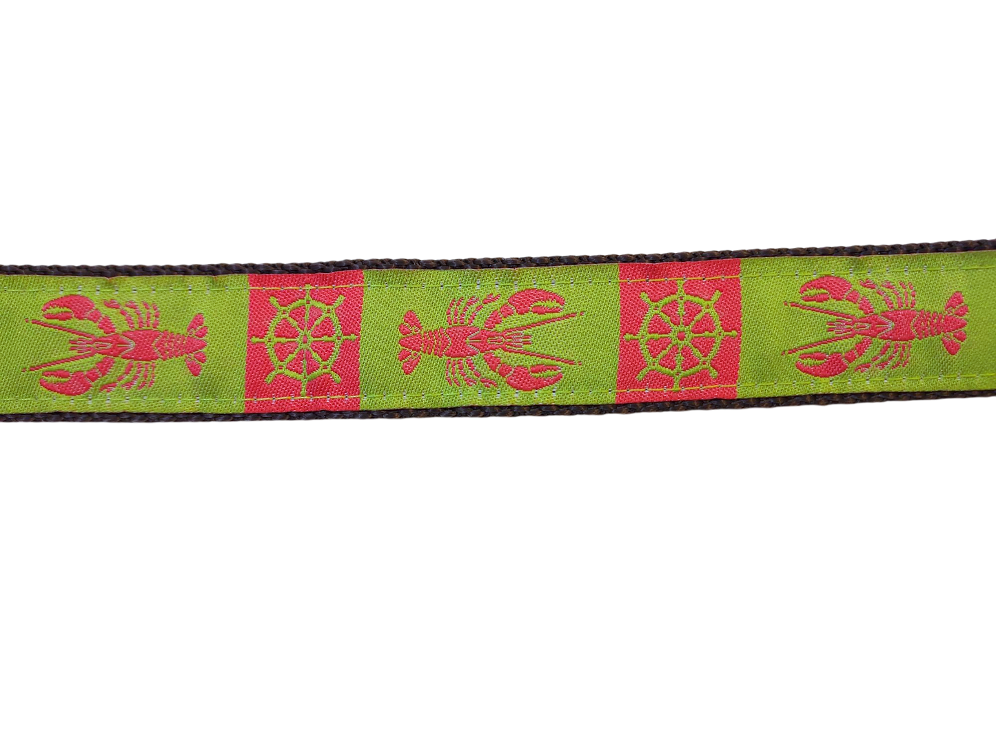 1” Ribbon Dog Collar – Lobster, Pink