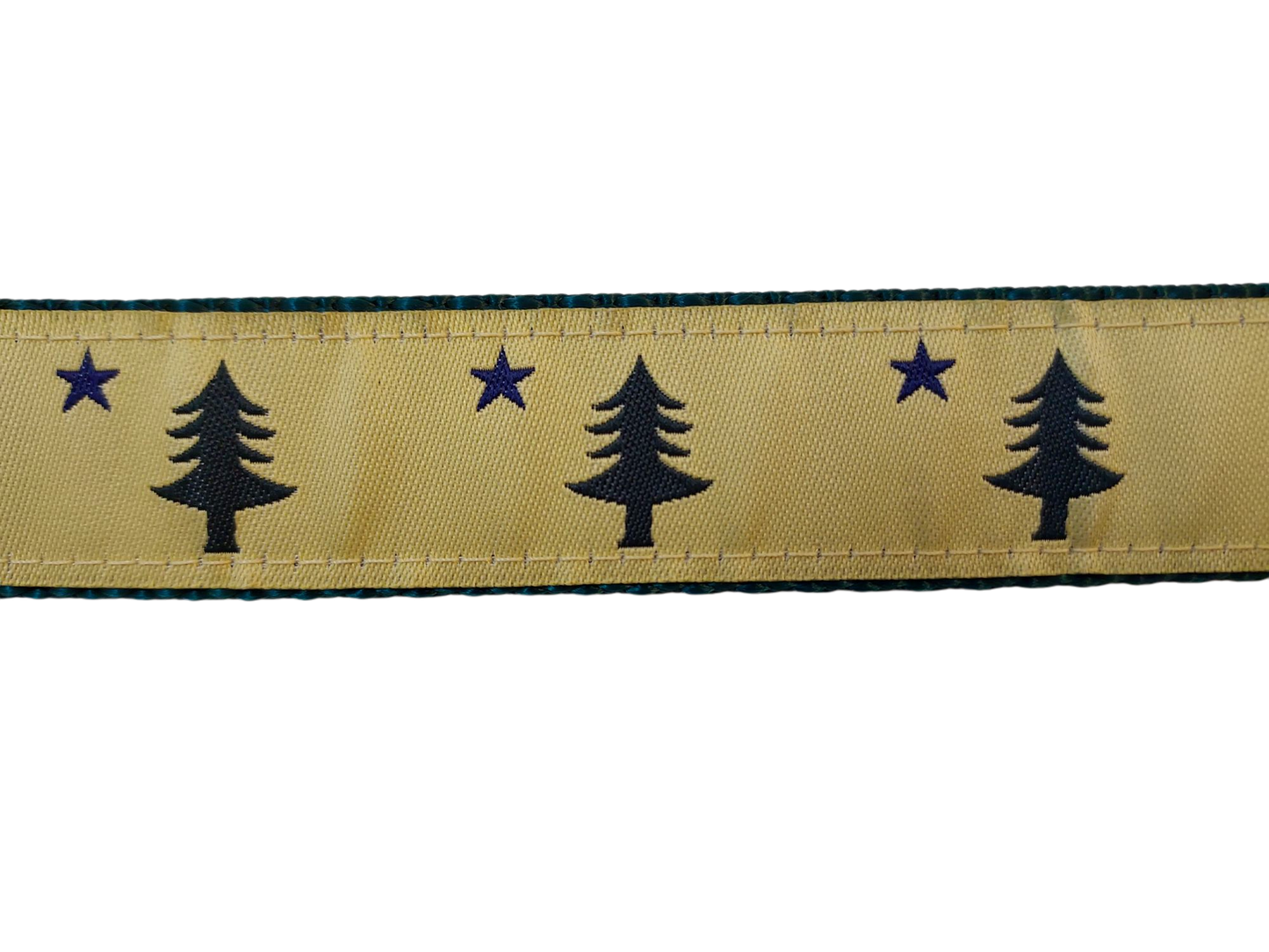 1" Ribbon Dog Leash – 1820/1901 Maine Flag – White