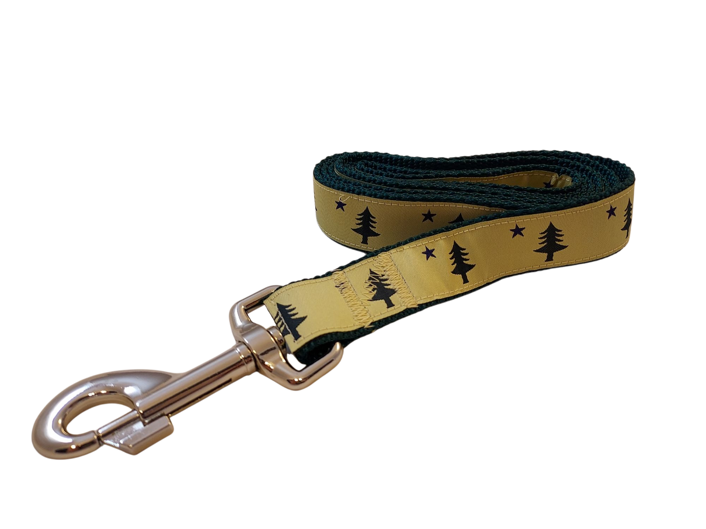 1" Ribbon Dog Leash – 1820/1901 Maine Flag – White