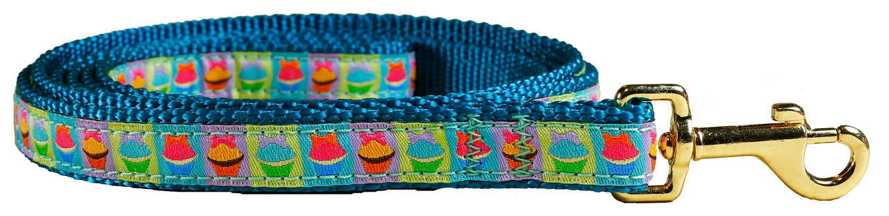 5/8” x 6ft Ribbon Dog Leash – Cupcakes