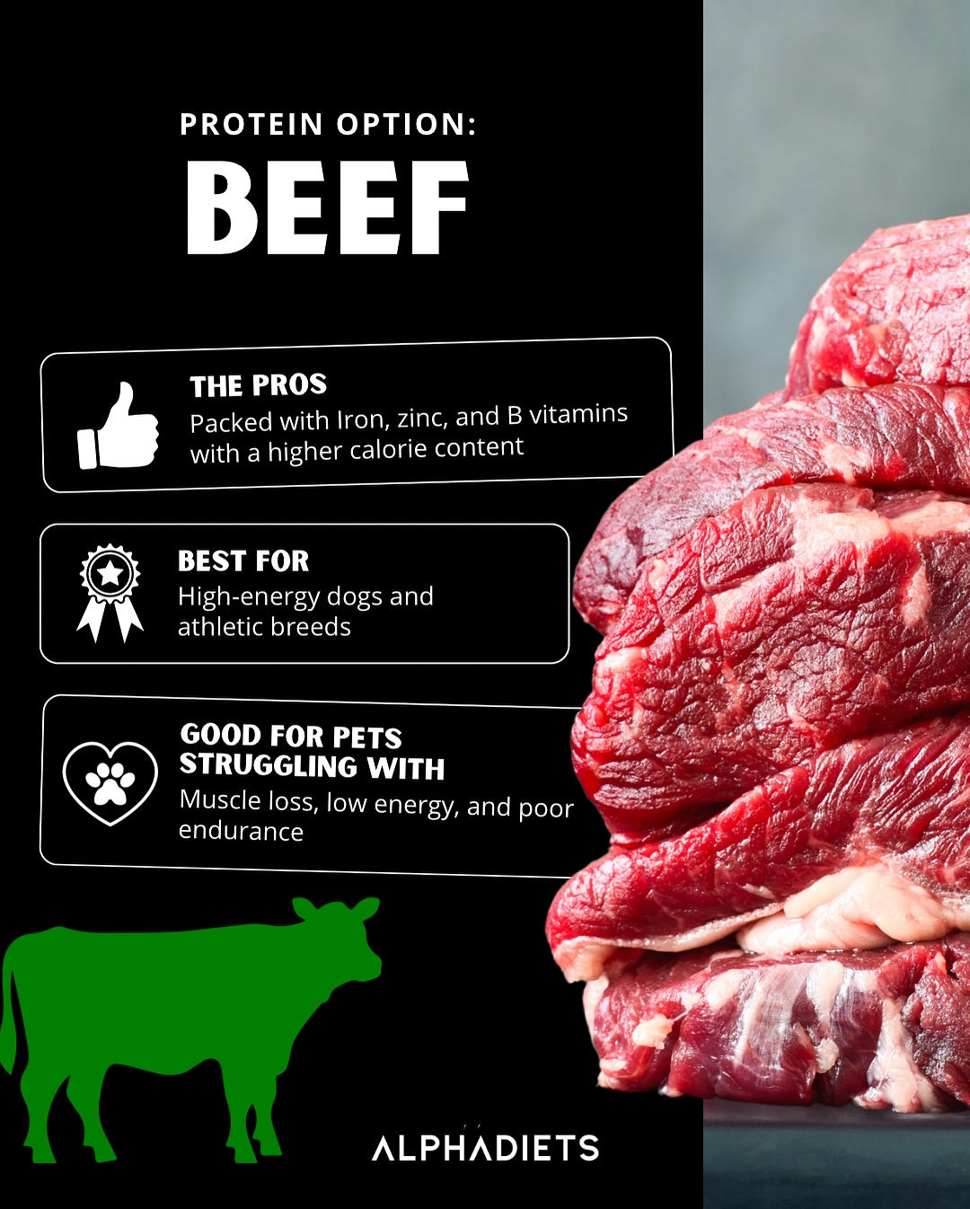 AlphaDiets – Frozen Dog Food Topper - Beef - 2oz
