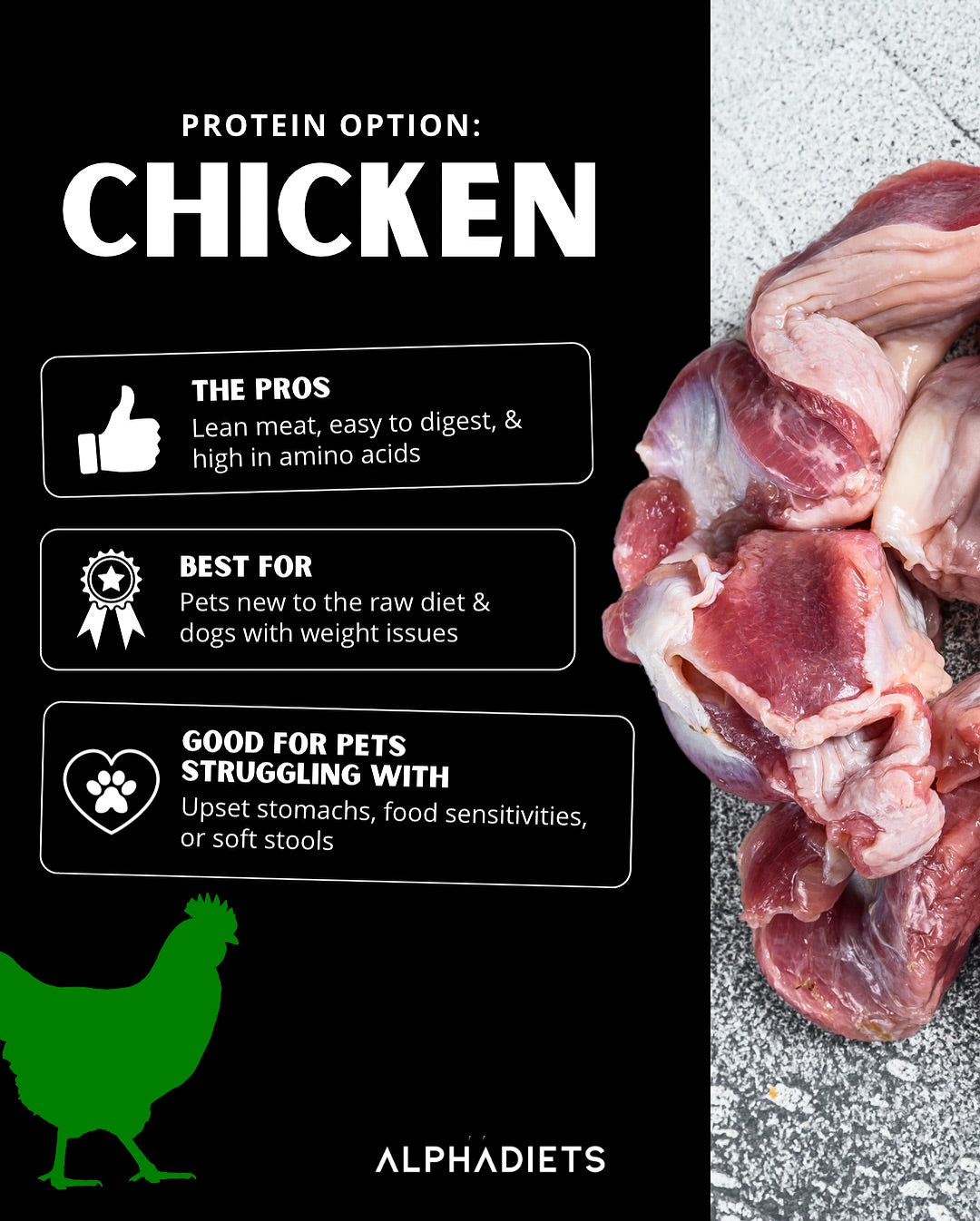 AlphaDiets – Frozen Dog Food – Chicken – 32oz