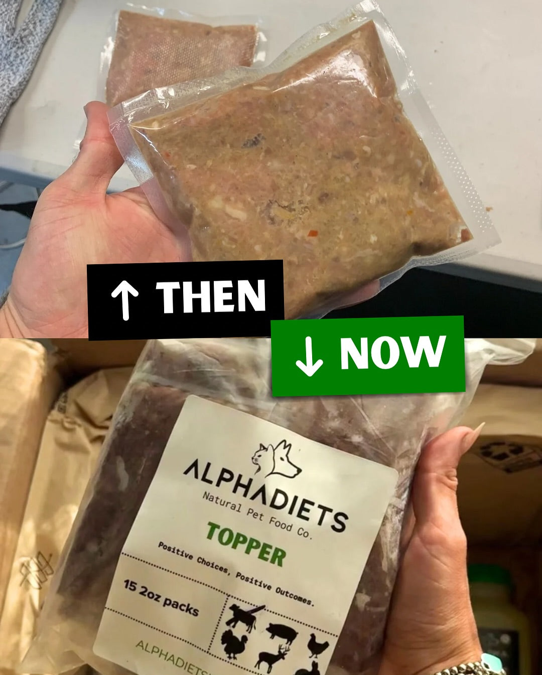AlphaDiets – Frozen Dog Food Topper - Beef - 2oz