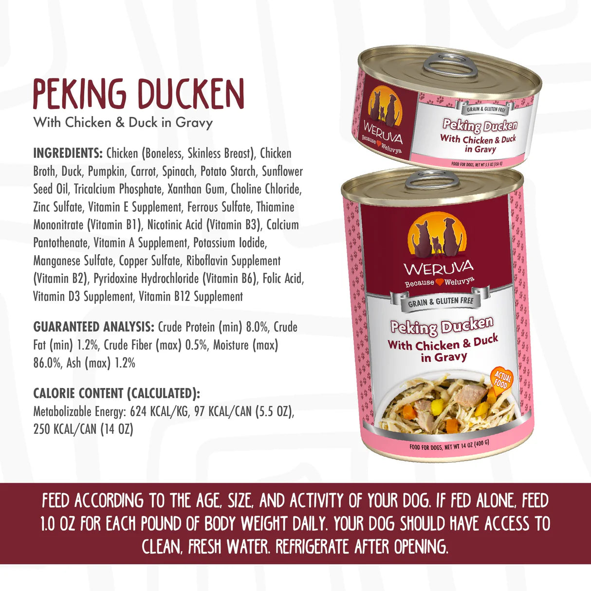 Weruva Wet Dog Food - Peking Ducken - 14oz