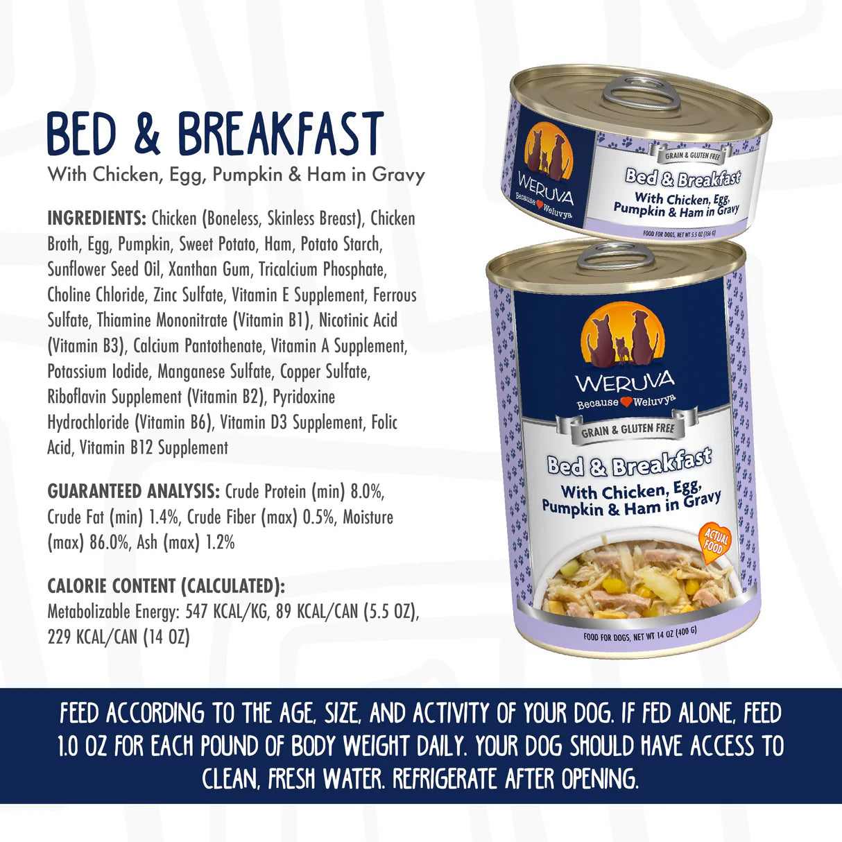 Weruva Wet Dog Food - Bed & Breakfast - 14oz