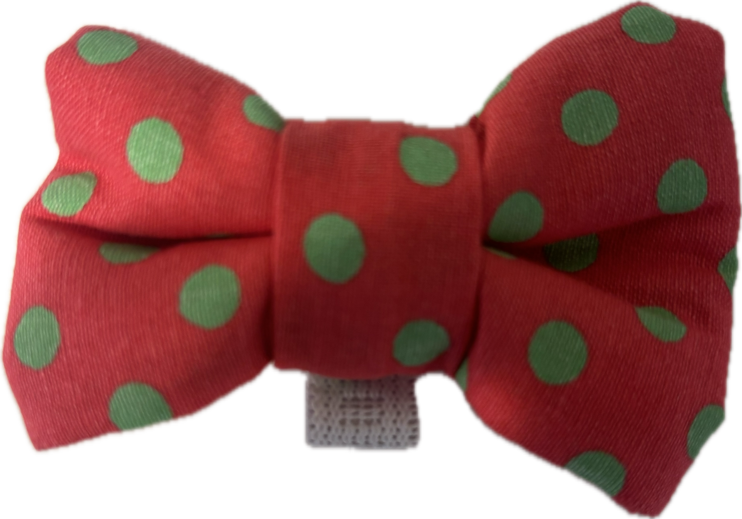 Dog Bow Tie - Green Polka Dots on Red