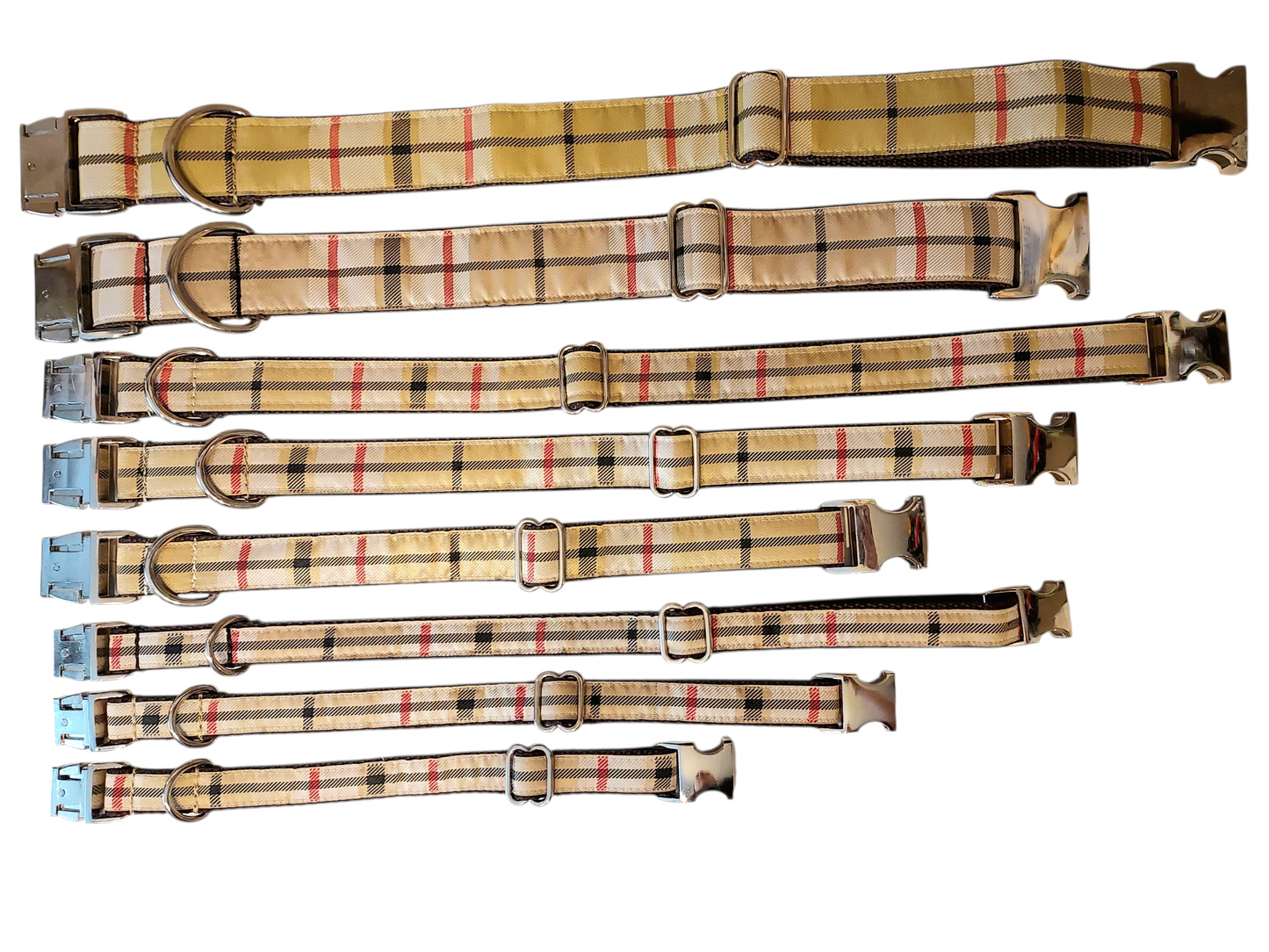 1” Ribbon Dog Collar – Windsor Plaid