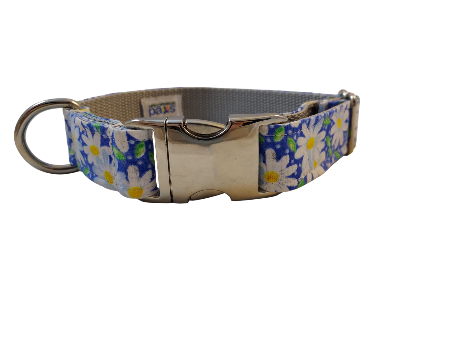 3/4” Ribbon Dog Collar – Daisy, Blue