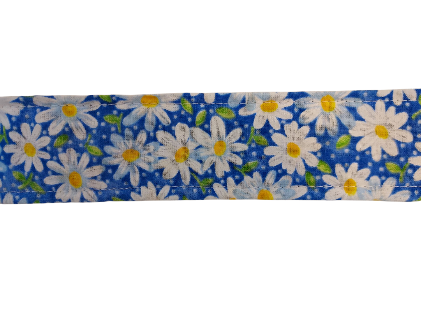 1” x 5ft Ribbon Dog Leash – Daisies, Blue