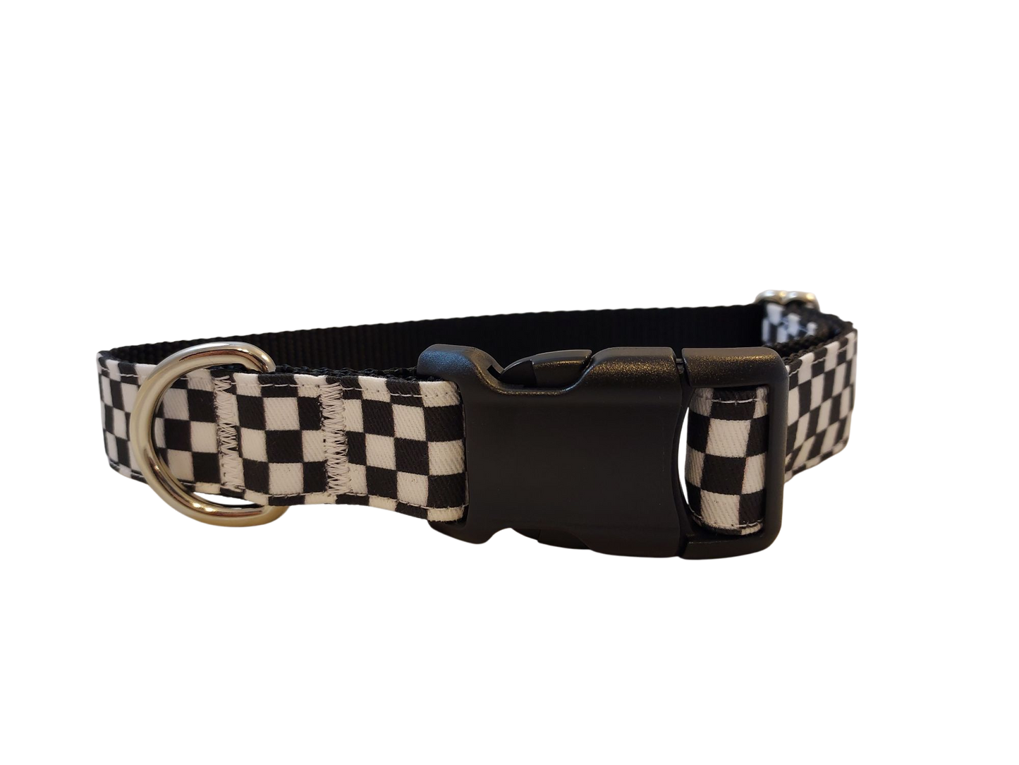 Ribbon Dog Collar – Checkerboard