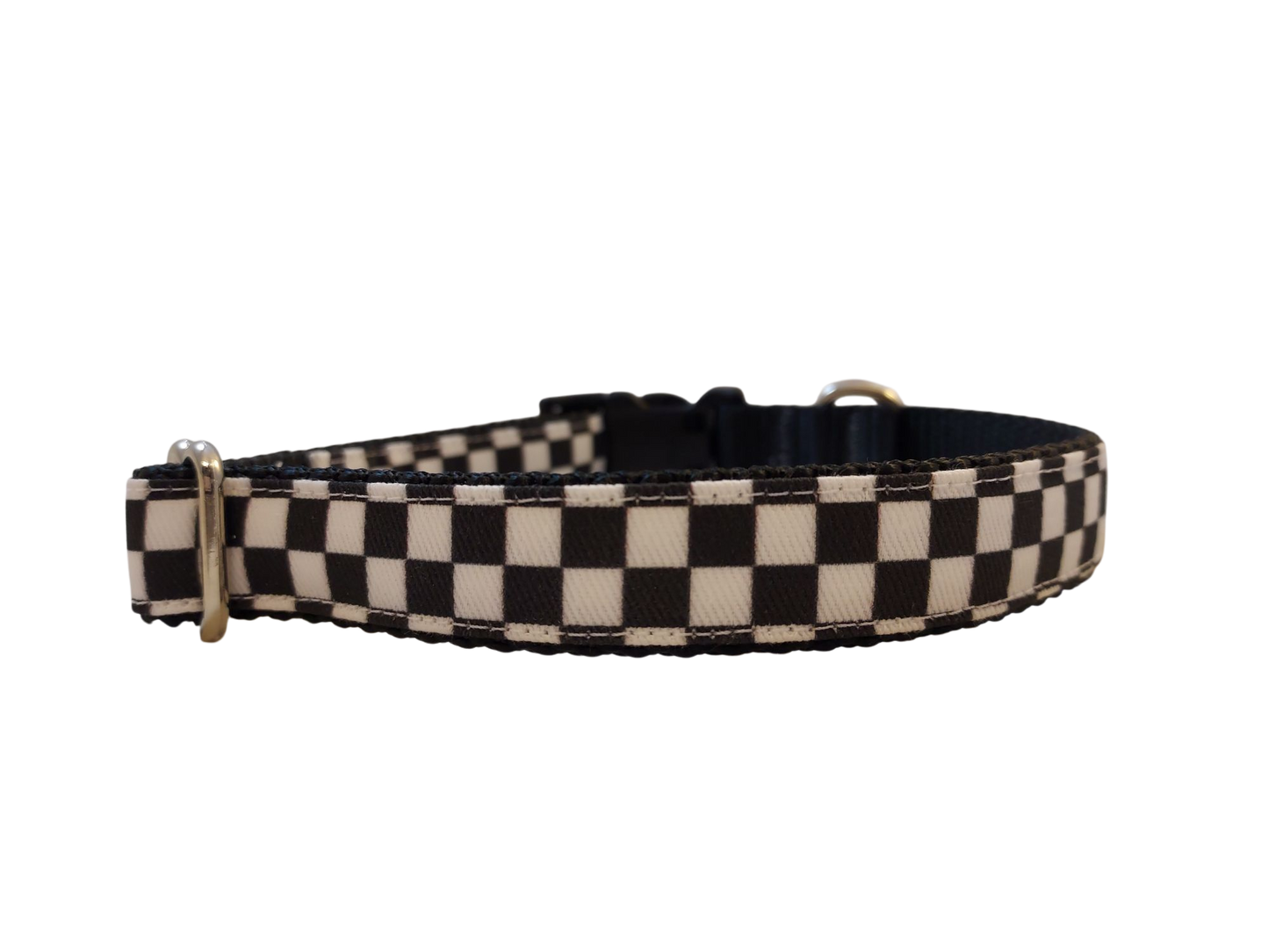 Ribbon Dog Collar – Checkerboard