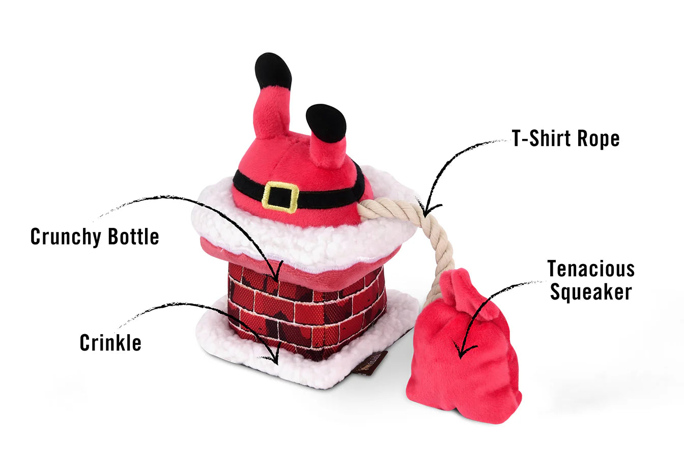 Stuffed Dog Toy - Clumsy Claus
