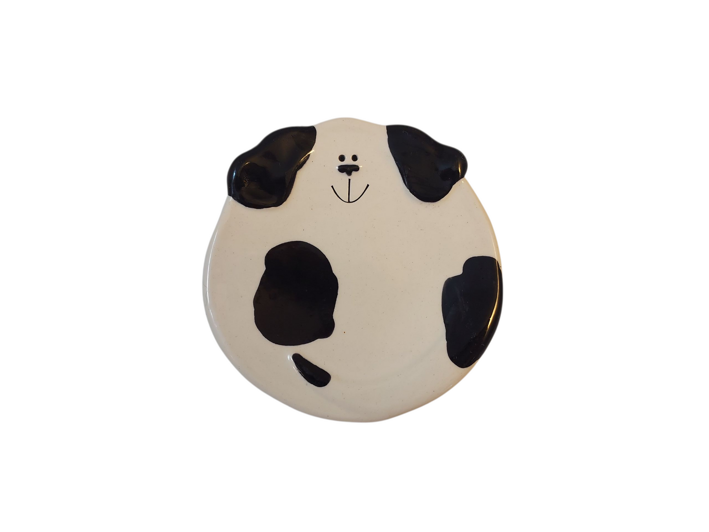 Dog Dish – SM – Spotted Black & White