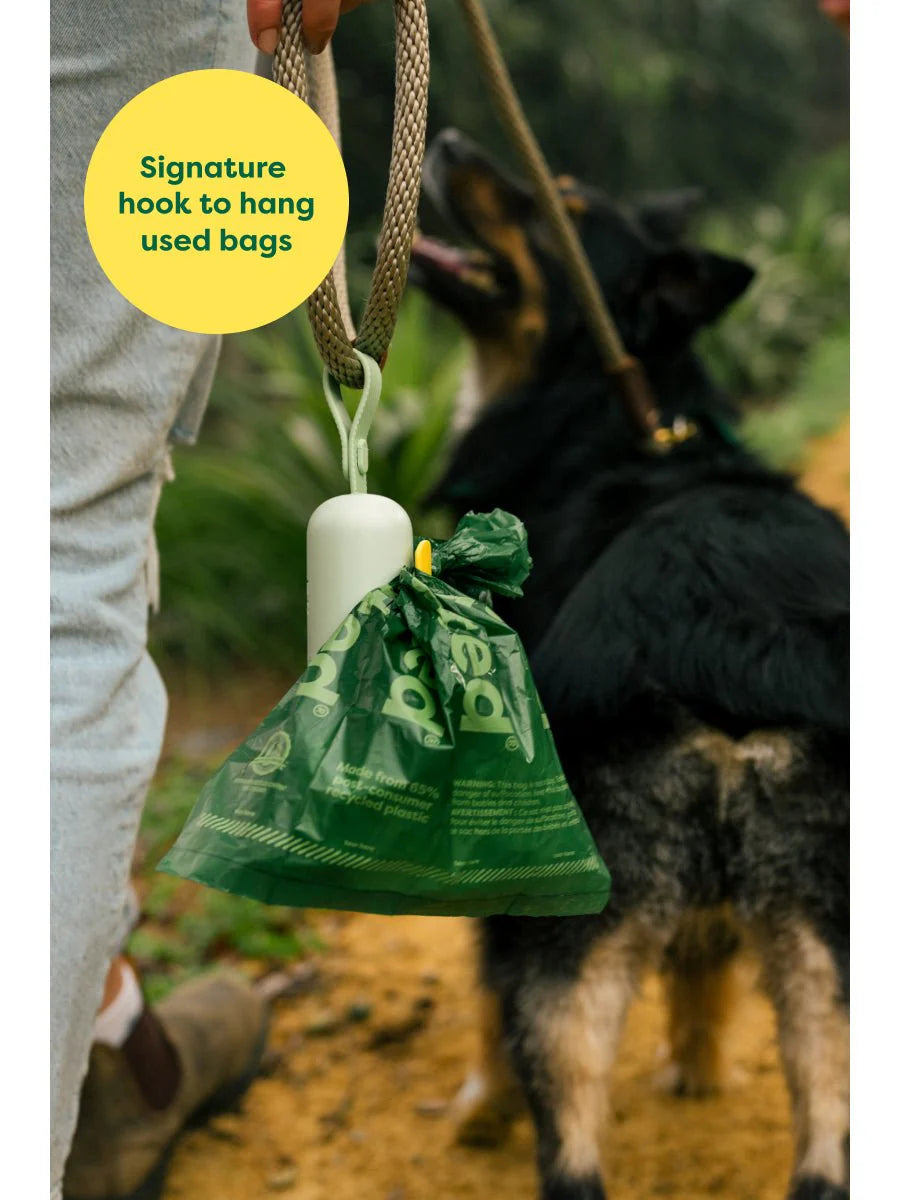 Poop Bag Dispenser w/ 15 Unscented Bags
