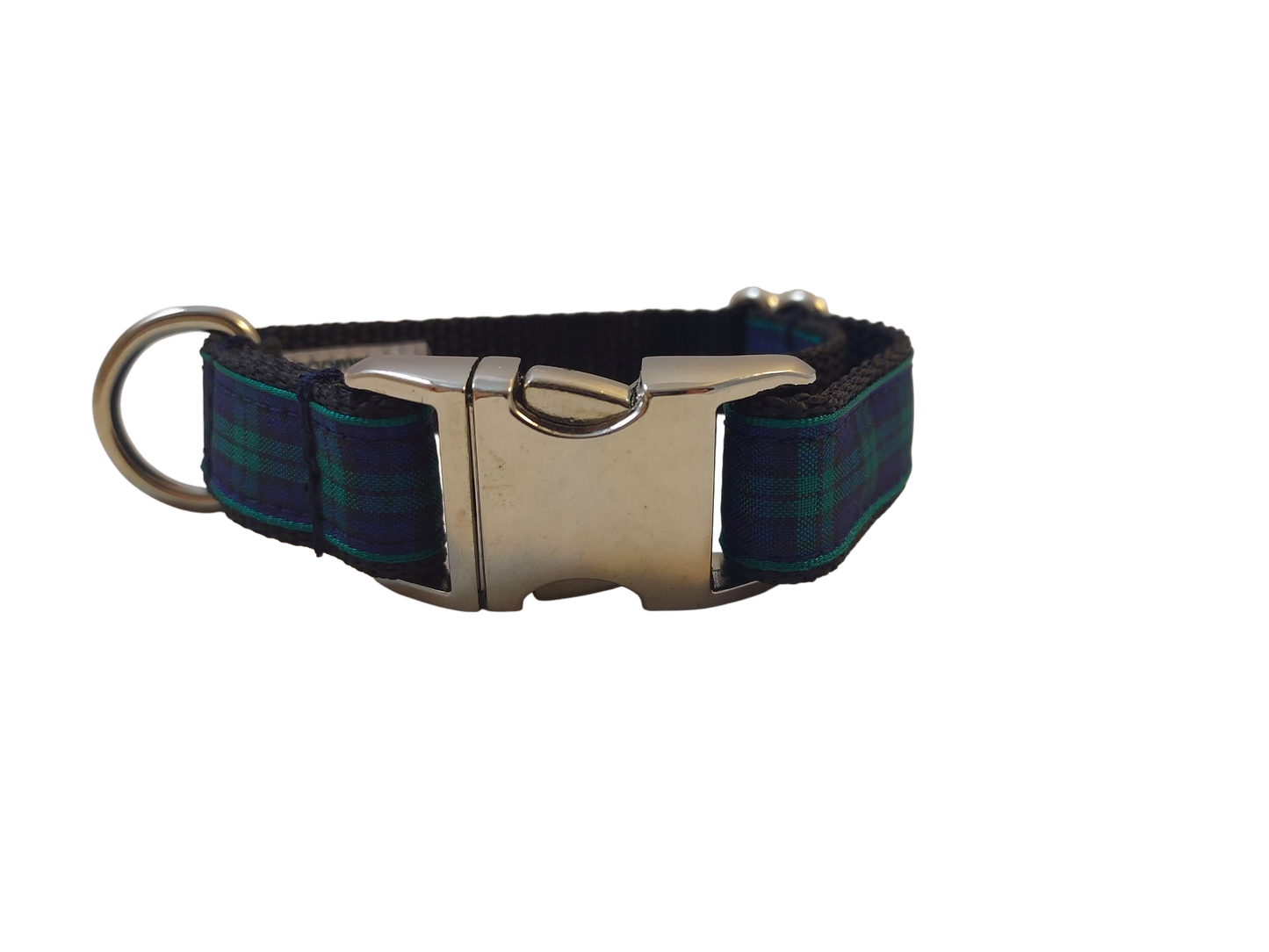 3/4” Ribbon Dog Collar – Black Watch Tartan