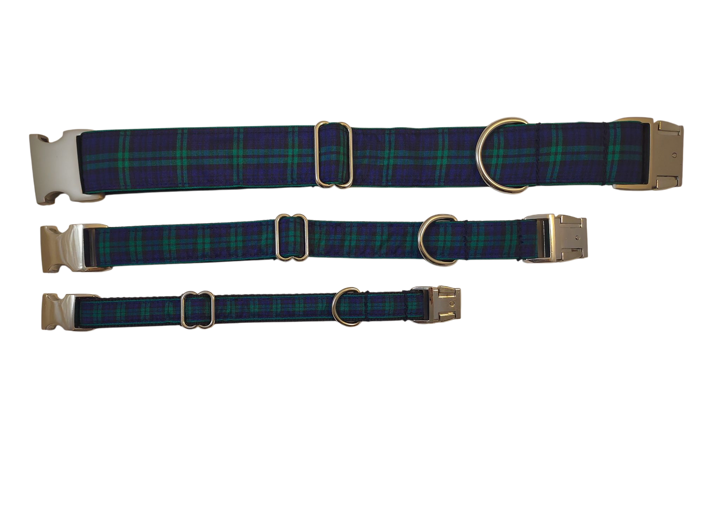 3/4” Ribbon Dog Collar – Black Watch Tartan