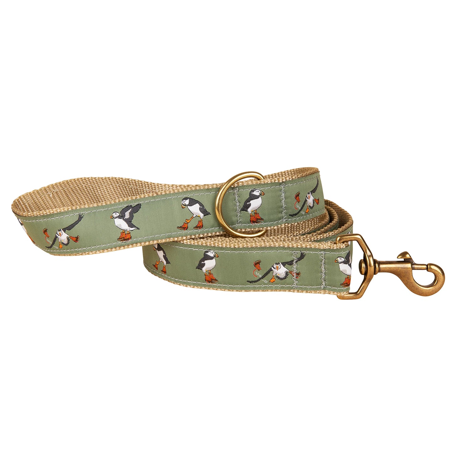 1.25” x 6ft Ribbon Dog Leash – Puffins