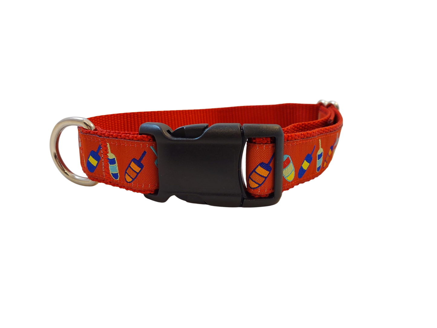 Ribbon Dog Collar – Red Buoys