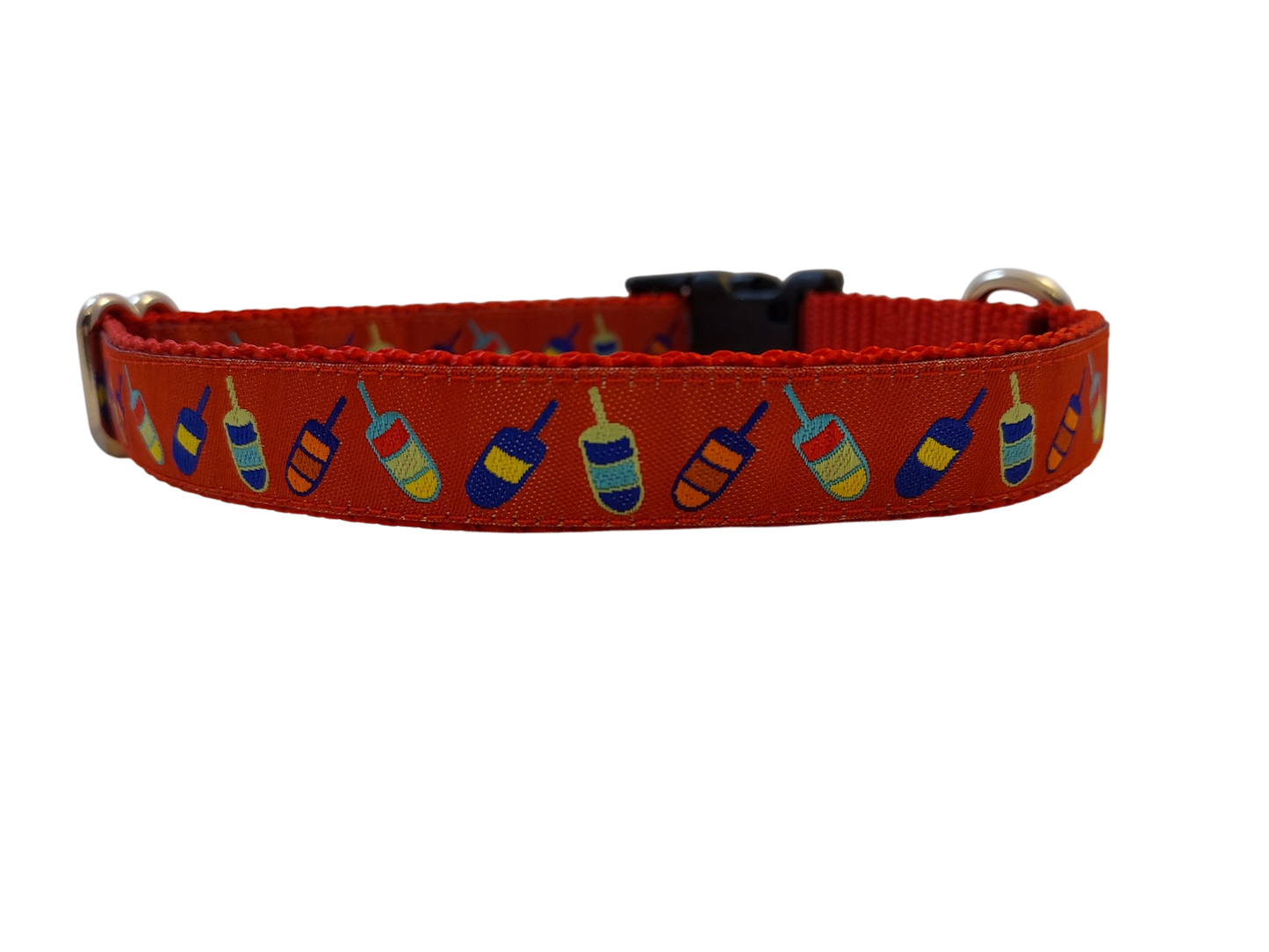 Ribbon Dog Collar – Red Buoys