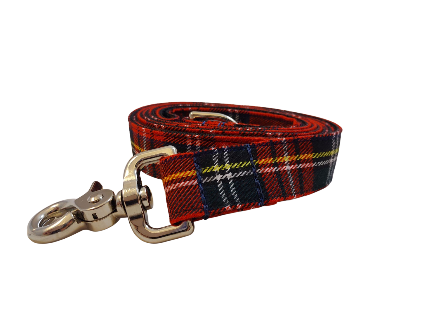 1” x 5ft Ribbon Dog Leash – Scottish Tartan