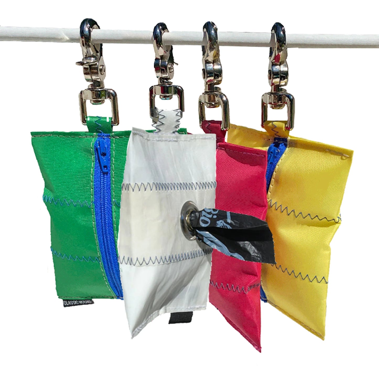 1” x 6ft Sailcloth Dog Leash – Black with White Stitching