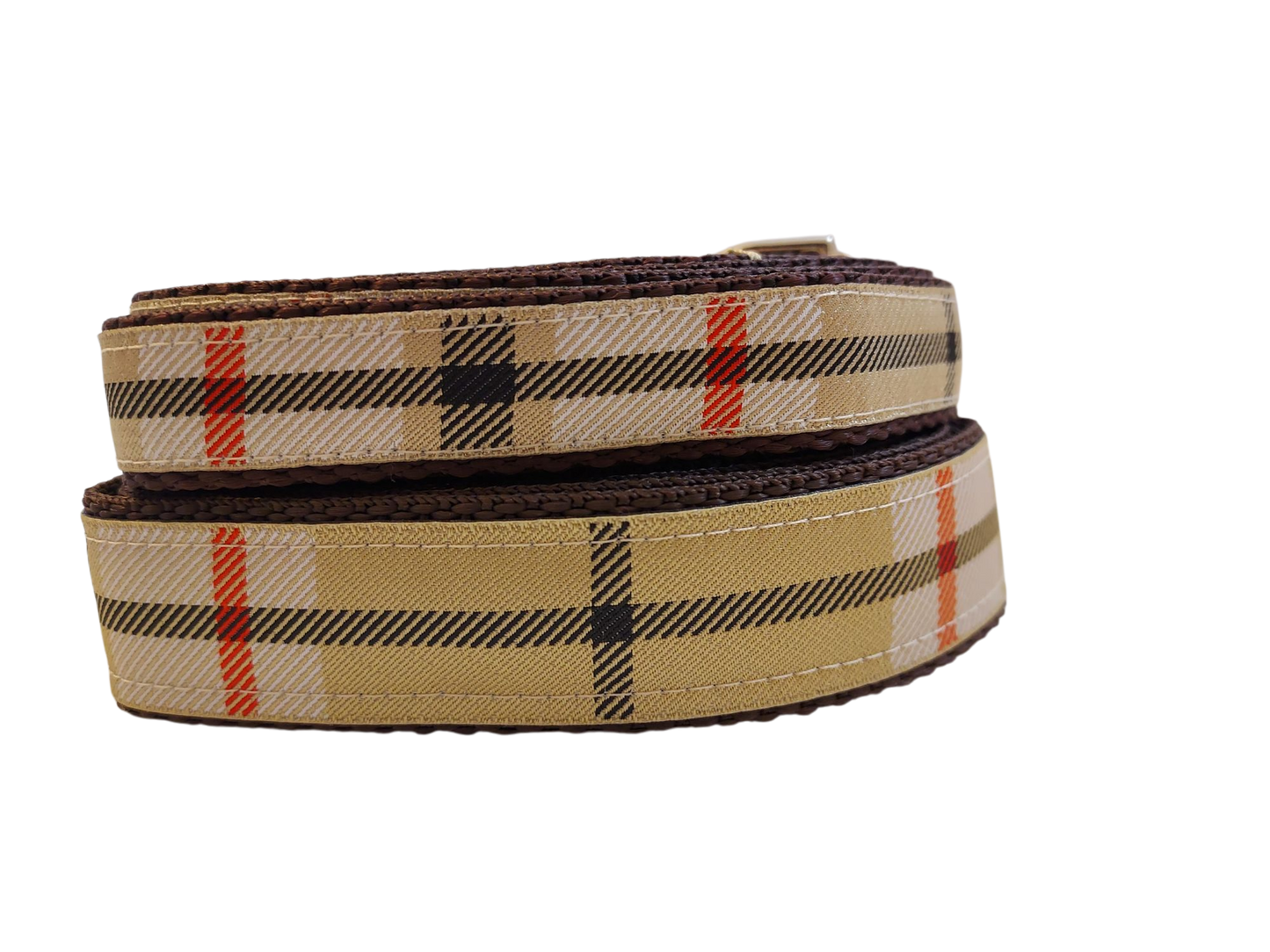 1” x 5ft Ribbon Dog Leash – Windsor Plaid