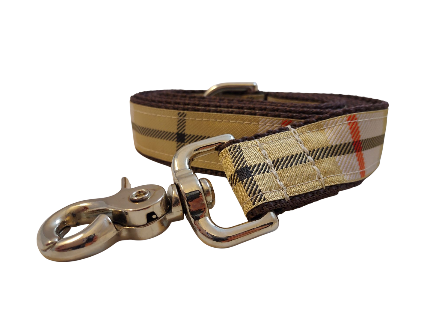 1” x 5ft Ribbon Dog Leash – Windsor Plaid