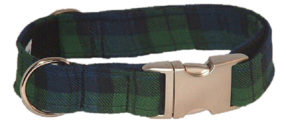 3/4” Ribbon Dog Collar – Black Watch Tartan – SM (Discontinued)