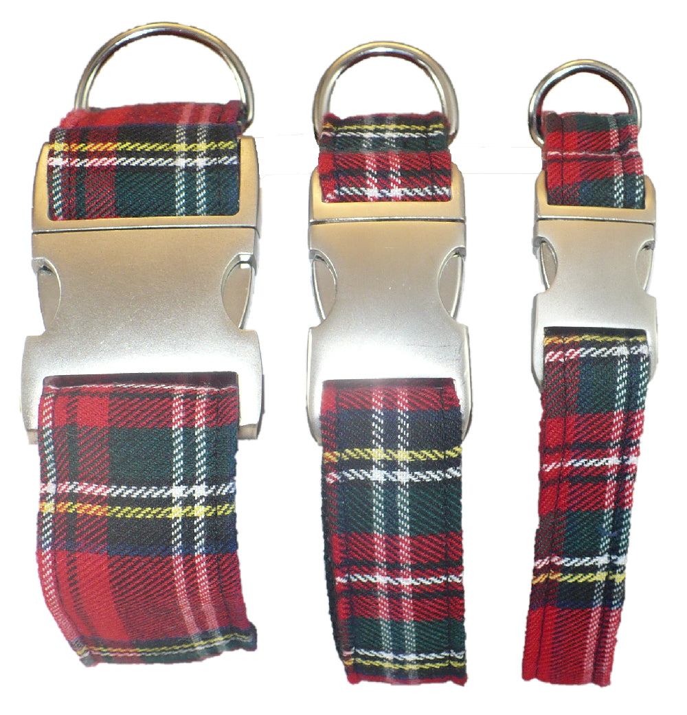 1” Ribbon Dog Collar – Scottish Tartan