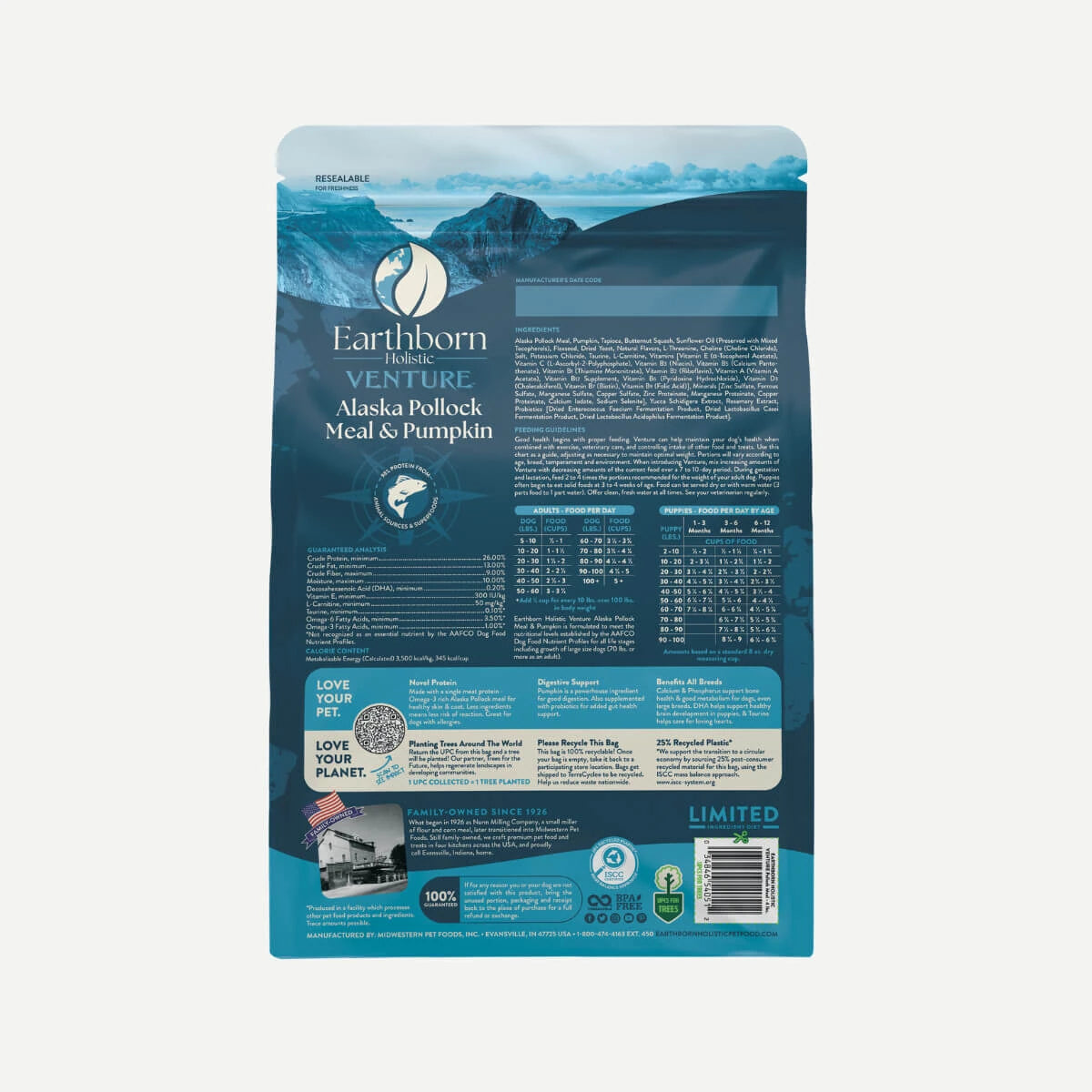 Earthborn Dry Dog Food - Pollock - 25lb