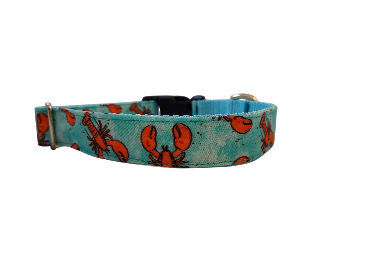 Ribbon Dog Collar – Aqua Lobster