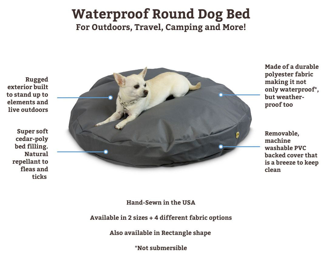 Round Waterproof Dog Bed