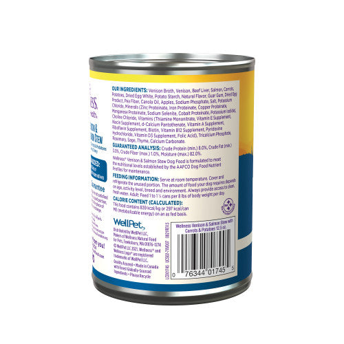 Wellness Wet Dog Food - Venison & Salmon Stew - 12.5oz