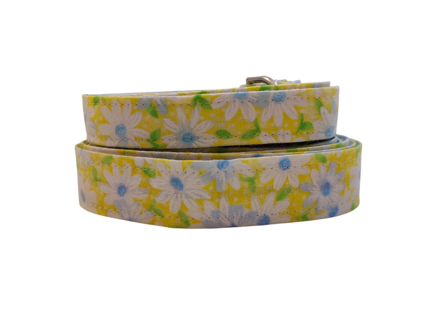 1” x 5ft Ribbon Dog Leash – Daisies, Yellow
