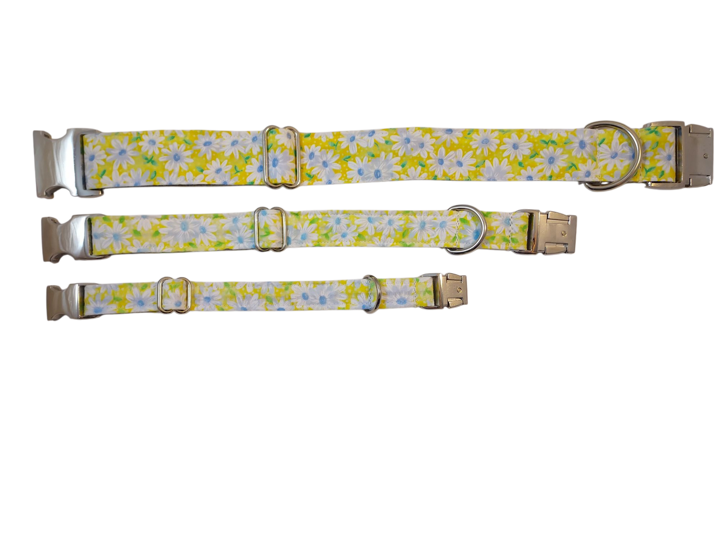 1” Ribbon Dog Collar – Daisy, Yellow