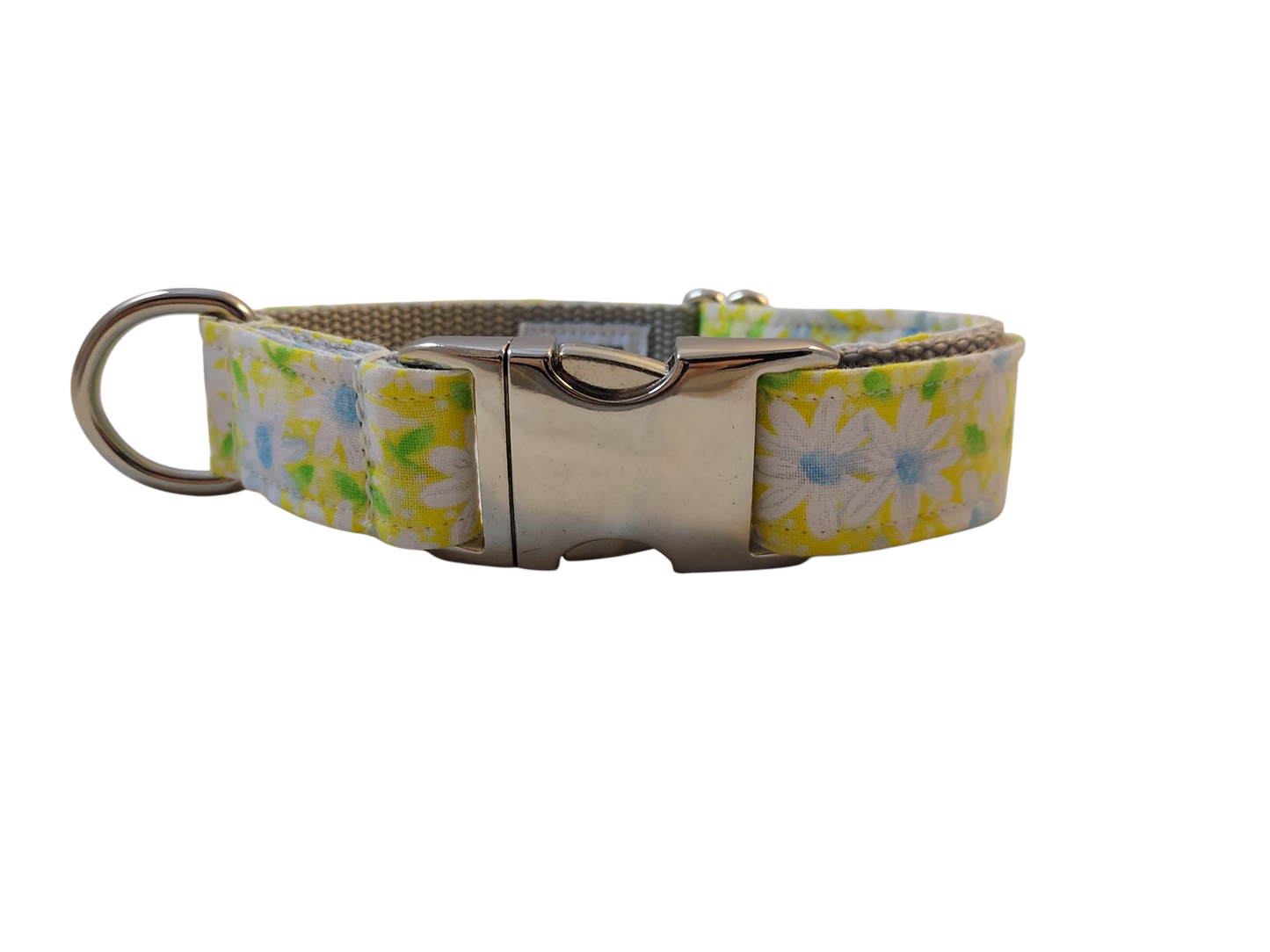 1” Ribbon Dog Collar – Daisy, Yellow
