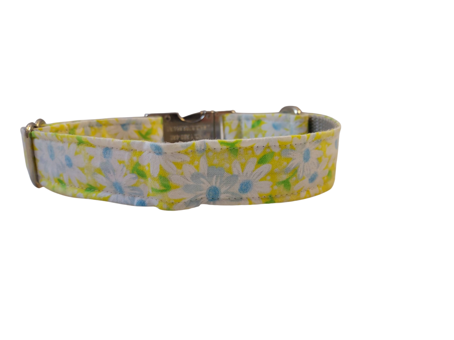 3/4” Ribbon Dog Collar – Daisy, Yellow