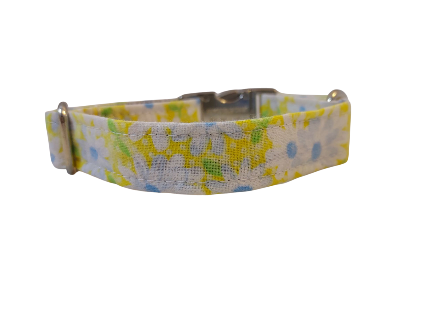1” Ribbon Dog Collar – Daisy, Yellow
