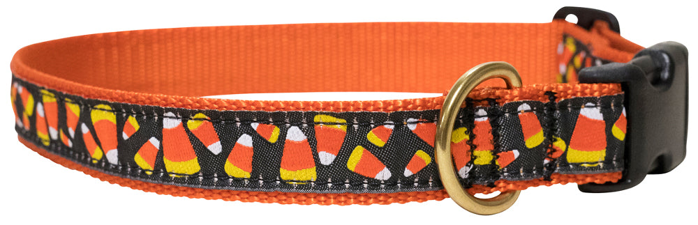 1” Ribbon Dog Collar – Candy Corn