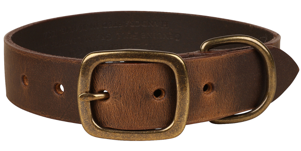 1.25" Distressed Leather Dog Collar