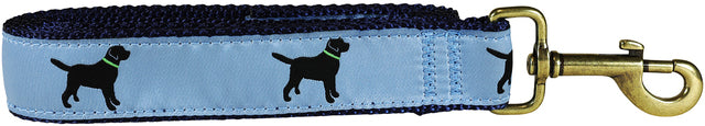 1.25” x 6ft Ribbon Dog Leash – Labradors, Blue