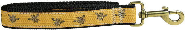 1” x 6ft Ribbon Dog Leash – Honey Bees