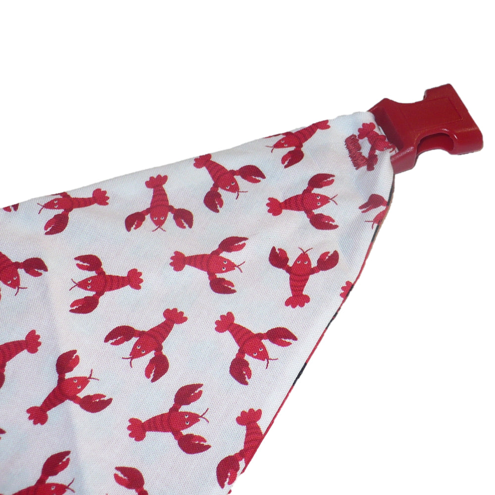 Reversible Dog Bandana - Small Red Lobsters