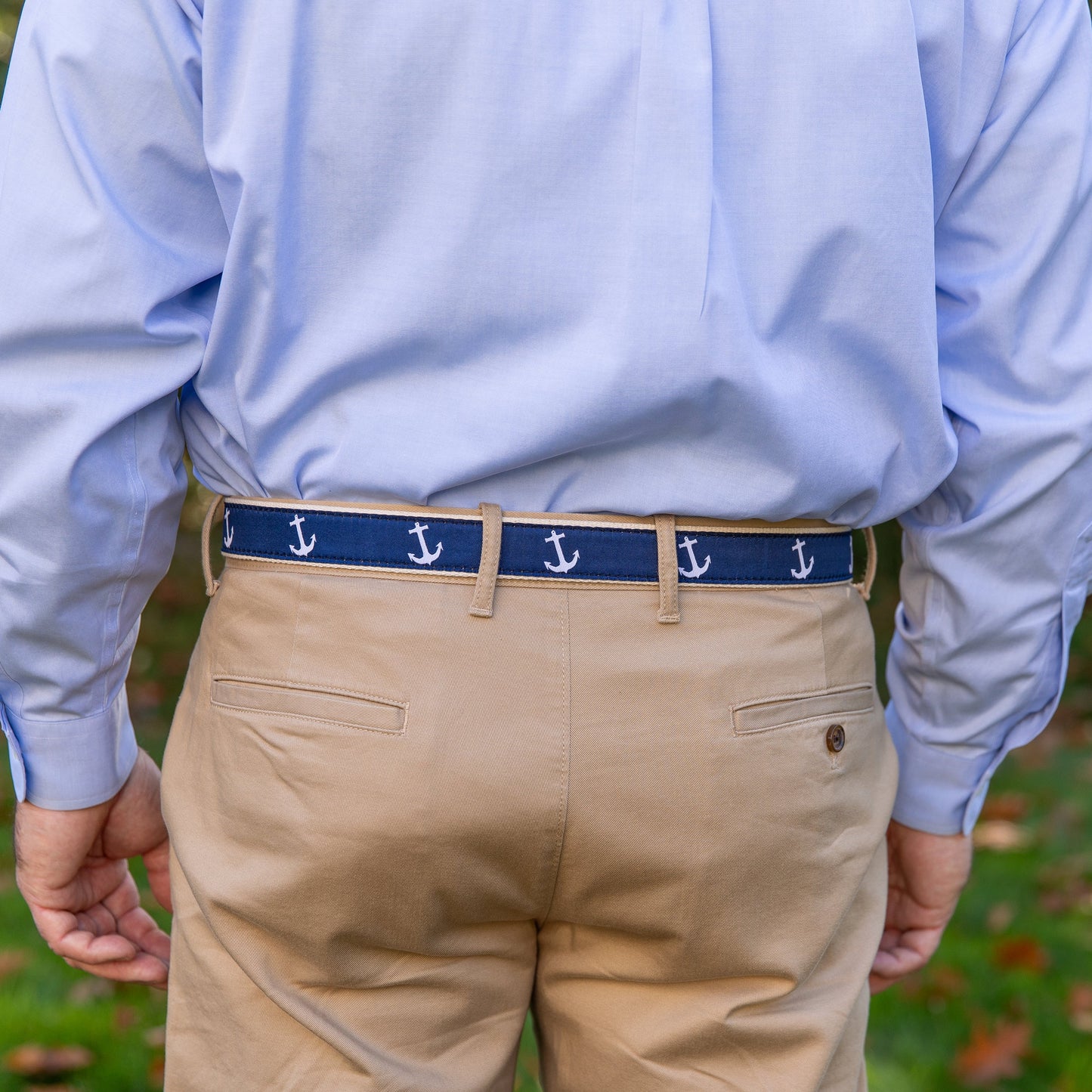 D-Ring Belt - Anchor, White and Blue