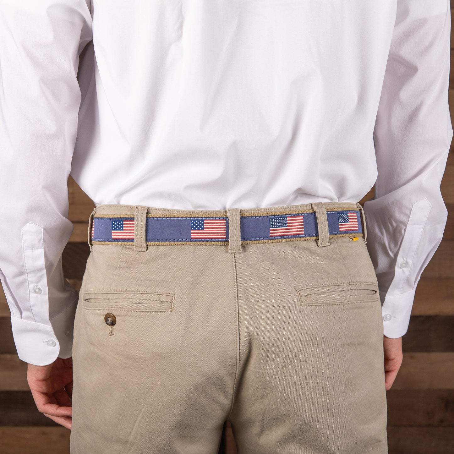 Leather Tab and Ribbon Belt - Historic American Flags