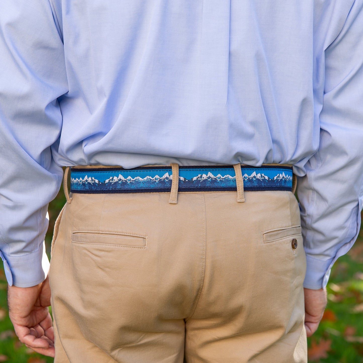 Leather Tab and Ribbon Belt - Mountain Range