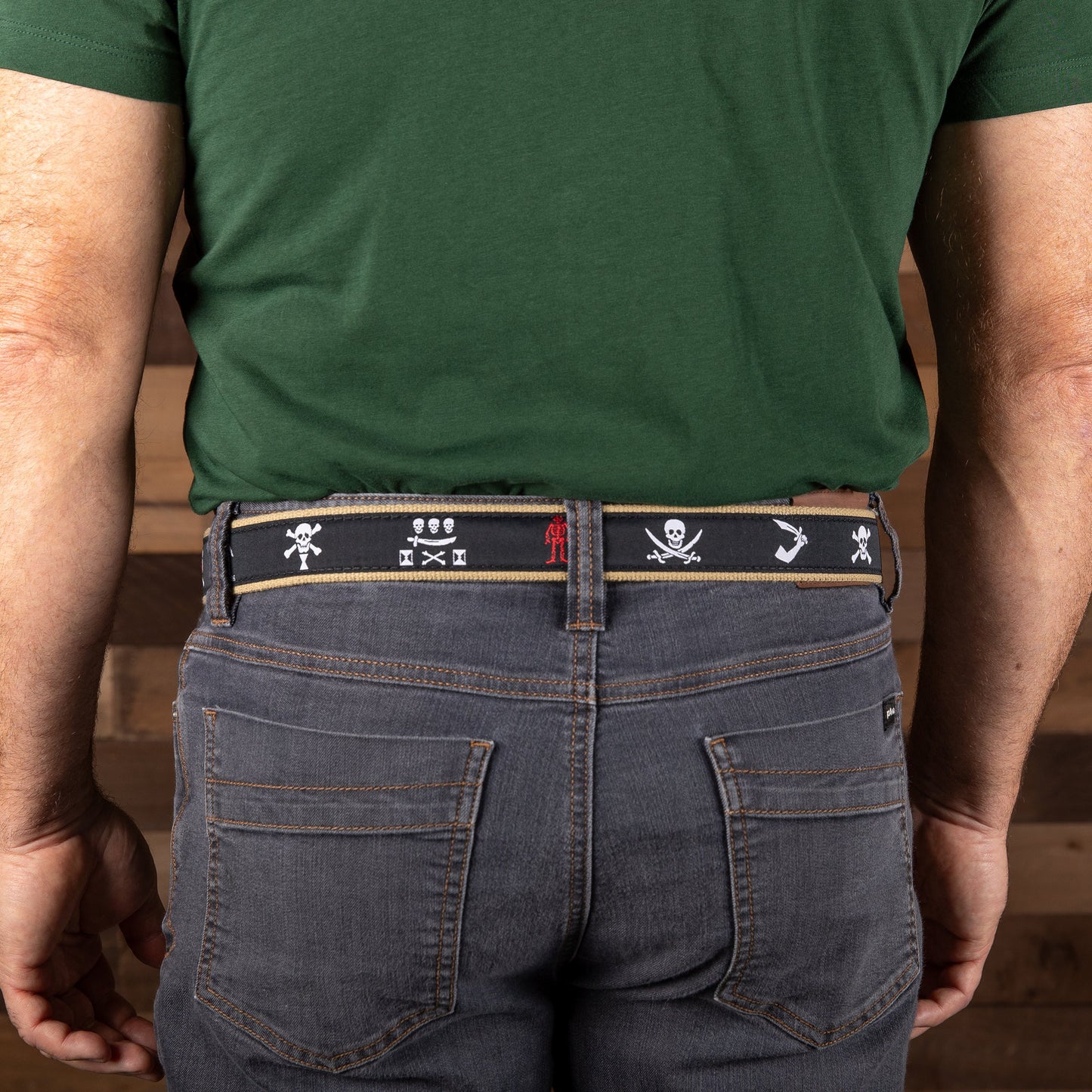 D-Ring Belt - Pirate Flags - Black