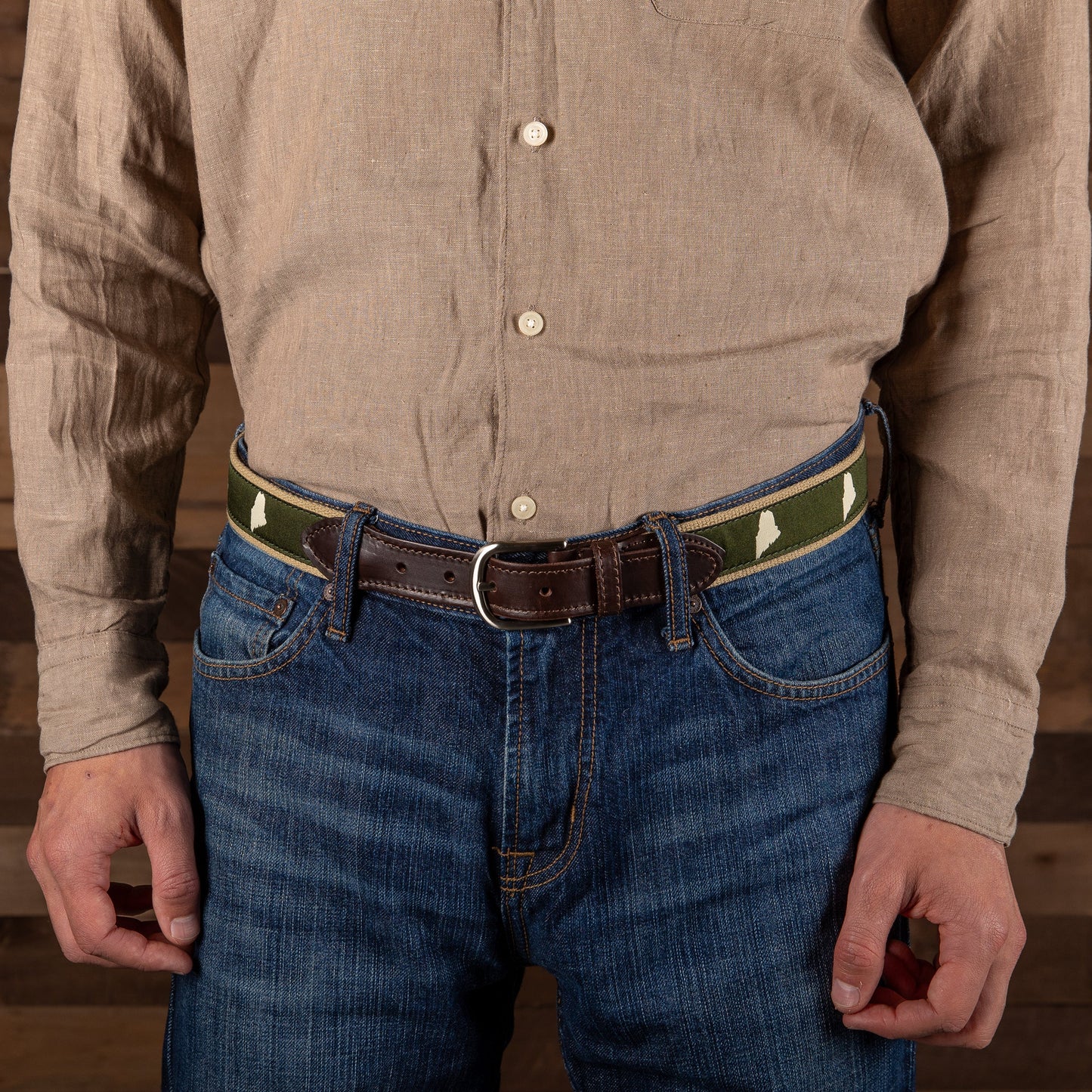 Leather Tab and Ribbon Belt - Maine Silhouette