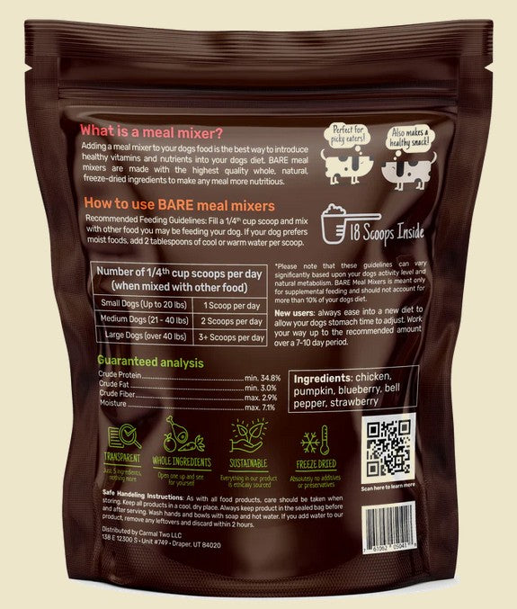 Bare Meal Mixers – Dog Food Topper – Chicken - 6oz